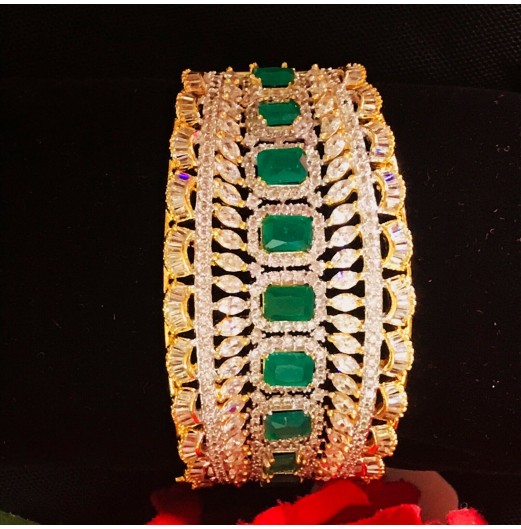 Gold Tone Onyx Cz Bridal Bracelet