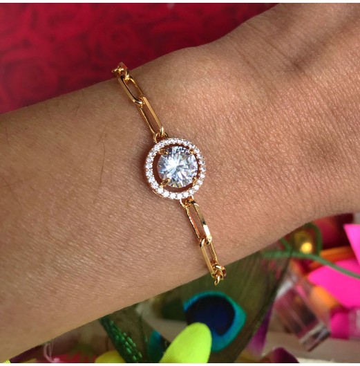 Gold Plated Solitaire Bracelet