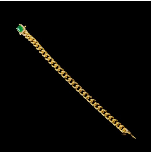 Cuban Link Golden Green Bracelet