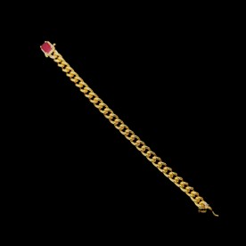 Cuban Link Golden Ruby Bracelet