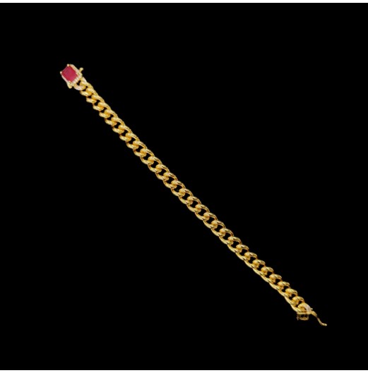 Cuban Link Golden Ruby Bracelet