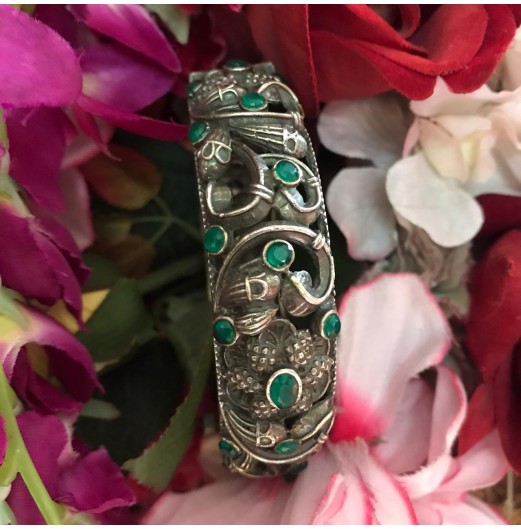 Jahanara Filigree Silver Tone Bangle