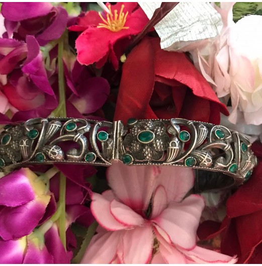 Jahanara Filigree Silver Tone Bangle