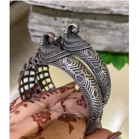 Tribal Patterned Peacock Openable Bangle