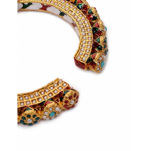 Navratan Jadau Openable Bangle