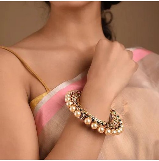 Pacheli Style Openable Pearl Kada