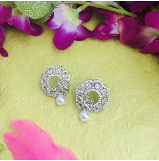 Faux Diamond Flower Studs