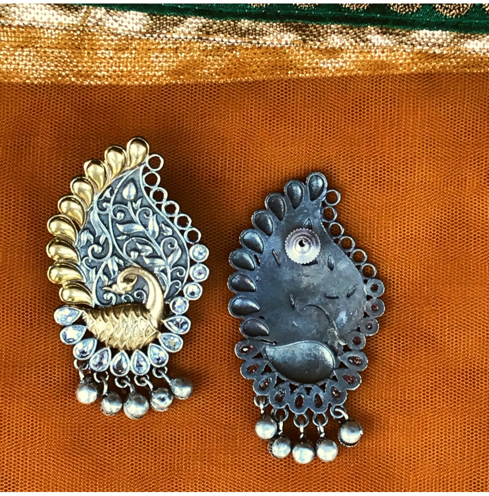 Silver on sale ghungroo earrings