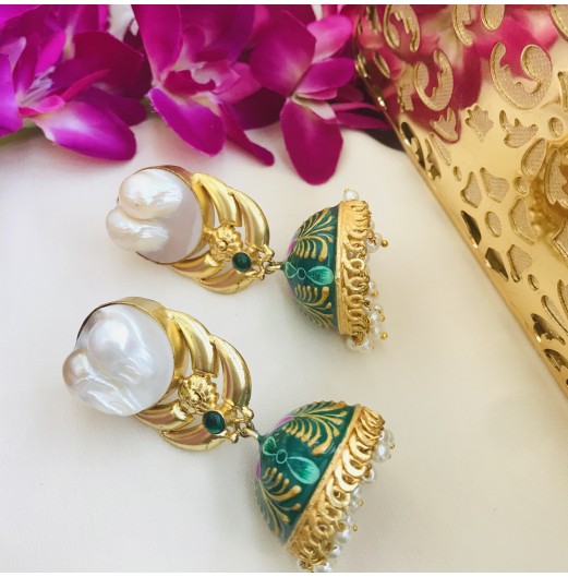 Baroque Meenakari Jhumka 