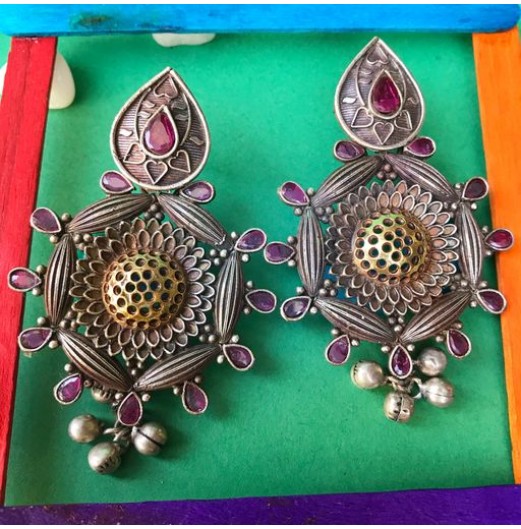 Silver Plated Dual Tone Big Chandbali