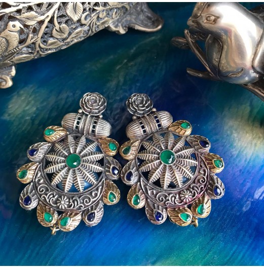 Dual Tone Chandbali Earrings