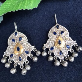 Jahanara Silver Plated Blue Earrings