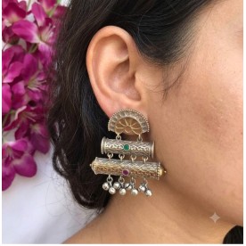 Dual Tone Layered Earrings