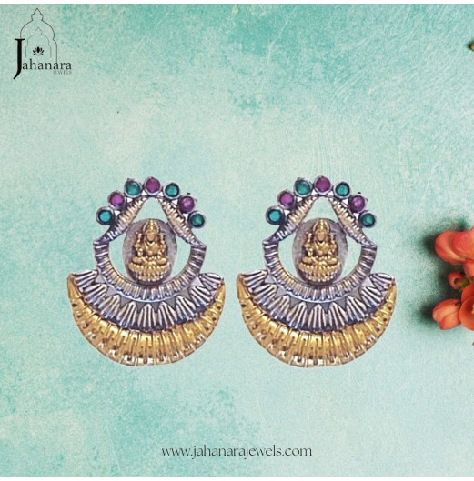 Elegant Dual Tone Laxmi Studs