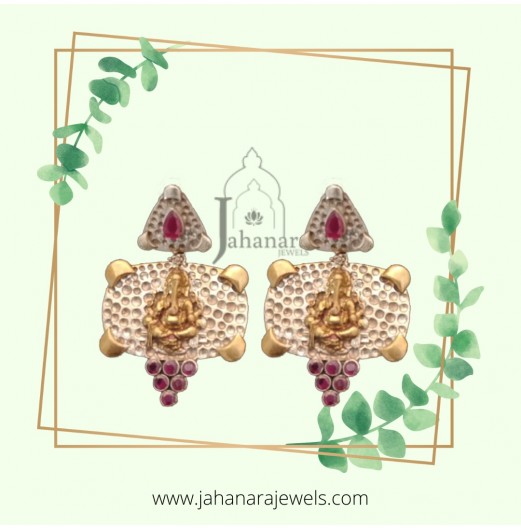 Dual Tone Ganpati Danglers