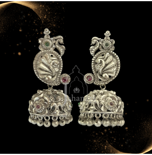 Silver Plated Temple Jhumki