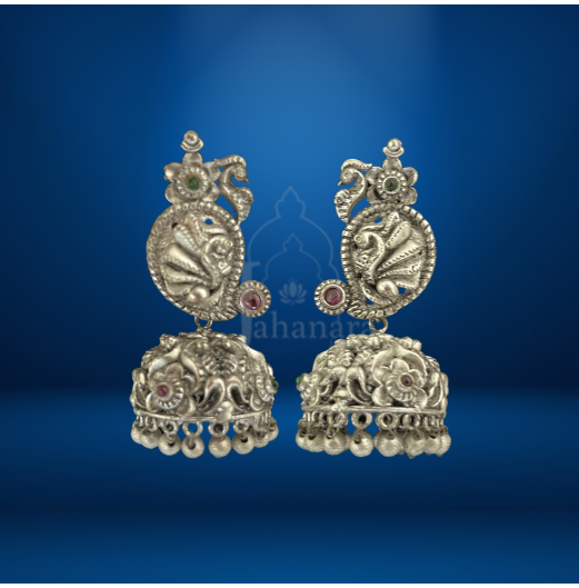 Silver Plated Temple Jhumki