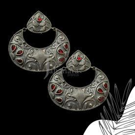 Silver Plated Chandbali Earrings