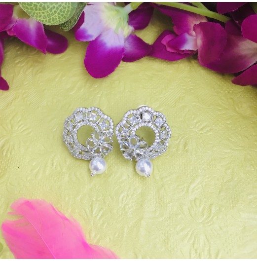 Faux Diamond Flower Studs