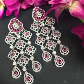 Jahanara Luxury Pink CZ Earrings