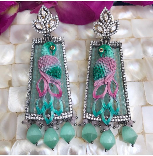 Jahanara Luxury CZ Peacock Earrings