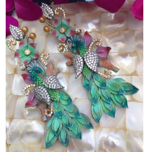 Jahanara Luxury Peacock Earrings