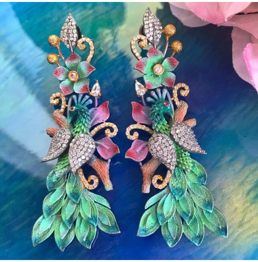 Jahanara Luxury Peacock Earrings