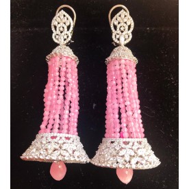 Jahanara Luxury Zircon Pink Jhumki 