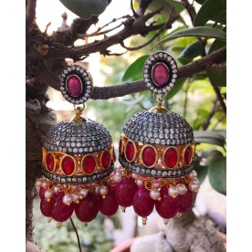 Victorian Black Finish Jhumki