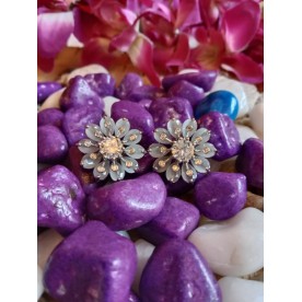 Floral Zircon Grey Studs