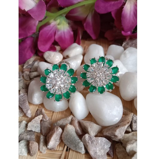 Green Zircon Statement Studs