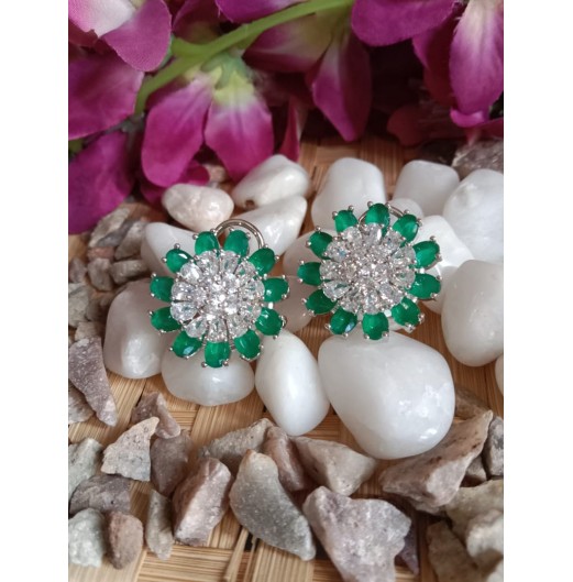 Green Zircon Statement Studs