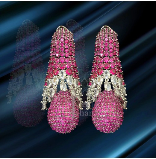 Pink Swarovski Crystal Danglers