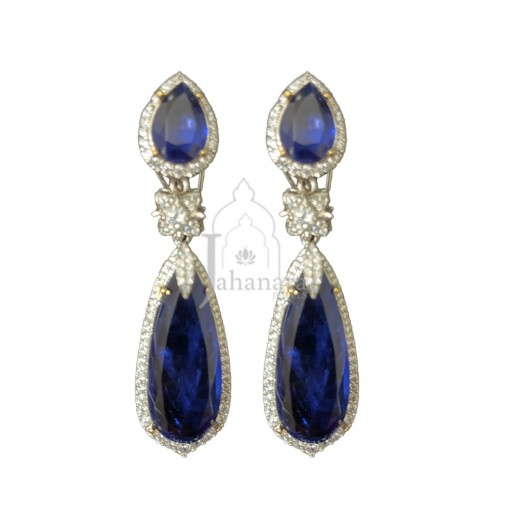 Blue Sapphire Doublet Drop Earrings
