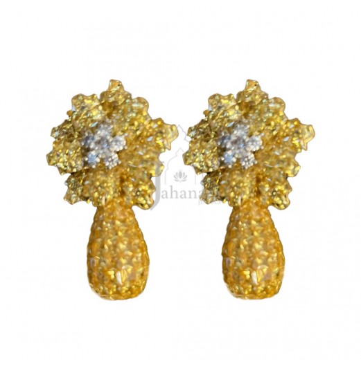 3D Flower Invisible Setting Earrings