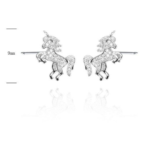 Sparking Zircon Unicorn Studs 