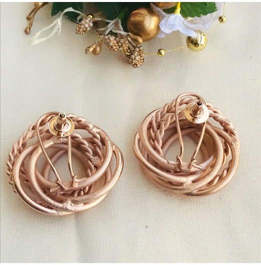 Rose Gold Nested Circle Studs