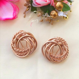 Rose Gold Nested Circle Studs