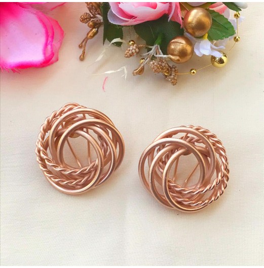 Rose Gold Nested Circle Studs