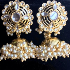 Gold Tone Kundan Jhumki