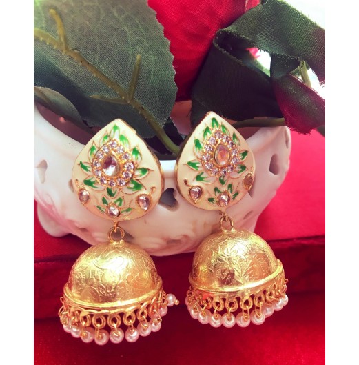 Paan Gold Tone Jhumki