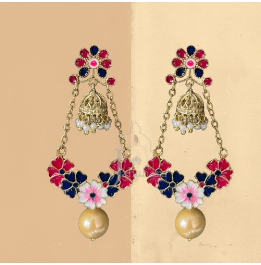 Gold Plated Meenakari Earrings