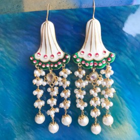 Jahanara Meenakari Pearl Earrings