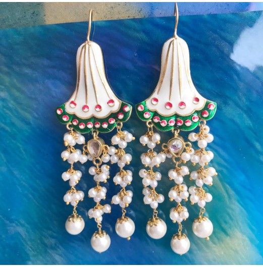 Jahanara Meenakari Pearl Earrings