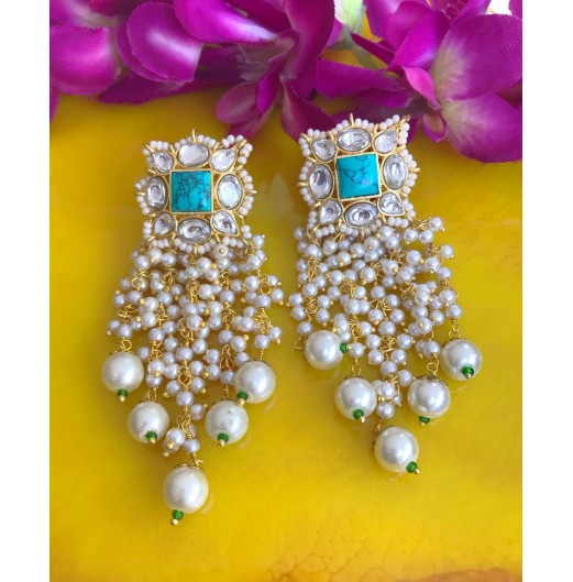 Feroza Pearl Dangler Earrings 