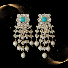 Feroza Pearl Dangler Earrings 