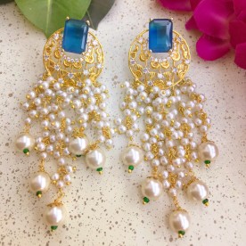 Gold Plated Pearl Drop Earrings 