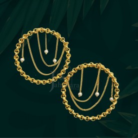 Gold Circle Chain Hoops