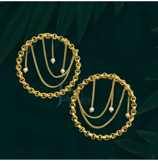 Gold Circle Chain Hoops