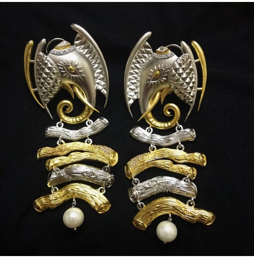 Modern Ganpati Kundan Dangler 